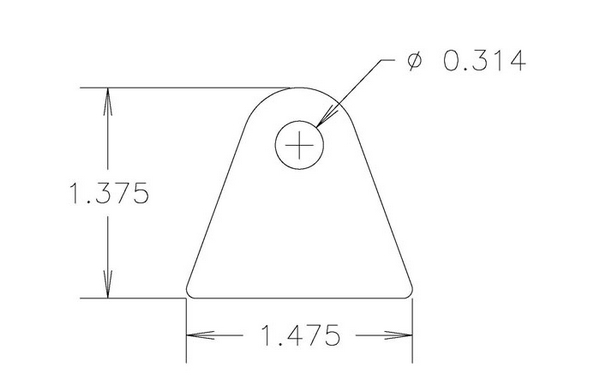 4130 1/8" THK, 5/16" HOLE, 1" HT, STRAIGHT CHASSIS TAB - QTY 4